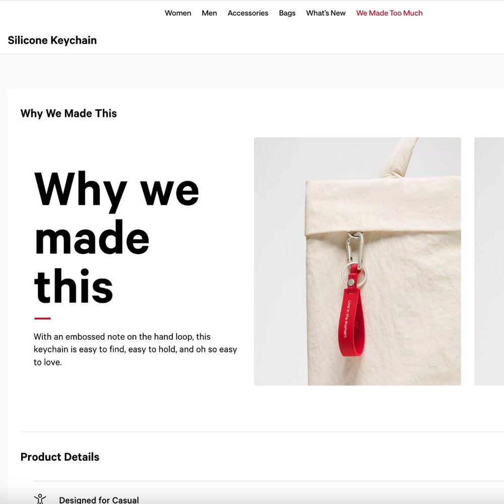 Lululemon Red Silicone Keychain | Red Keychain with Silver Clip - Picture 5 of 5